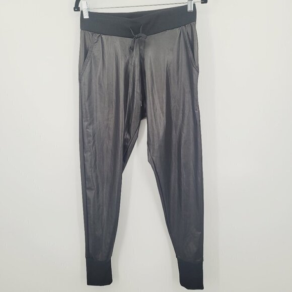 Vegan Leather Black Jogger - Picture 8 of 10